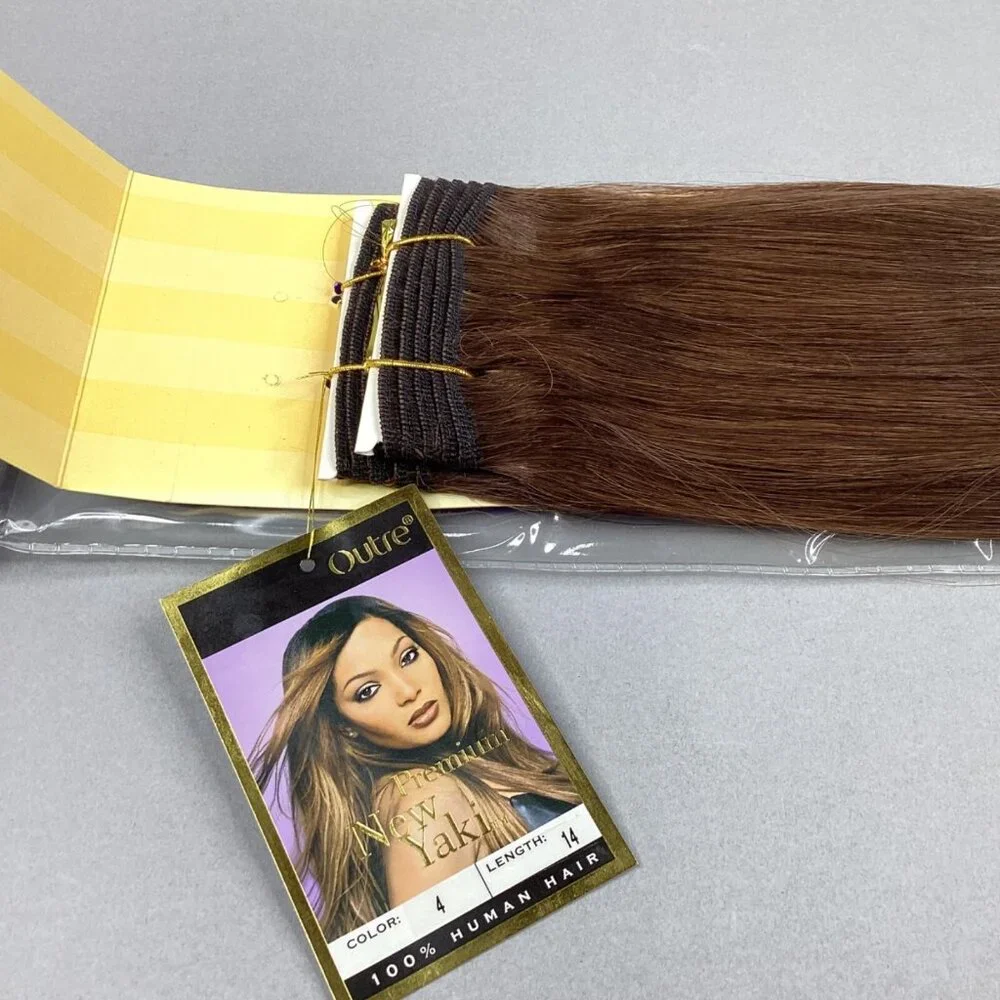 New Yaki #4 Dark Brown 14” Straight 100% Human Hair Extensions - Picture 3 of 5